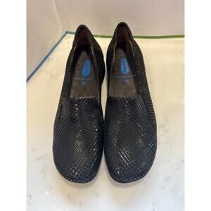 Wolky Perls Black Sparkle Houndstooth Loafers EU 39 US Comfort Clogs Lagenlook